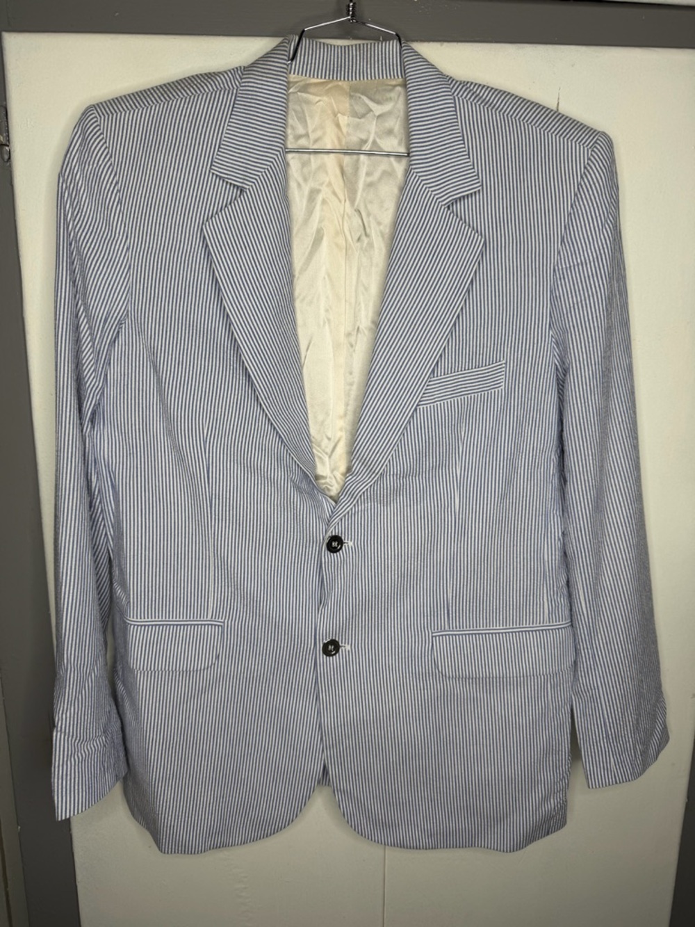 franklin gower ron robinson Fred segal blazer Seersucker Men sport coat blazer44